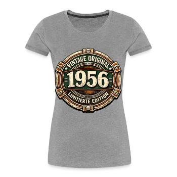 Vintage Original 1956 limitierte Edition - Frauen Premium Bio T-Shirt - Grau meliert - Vorne - Mia (176cm)
