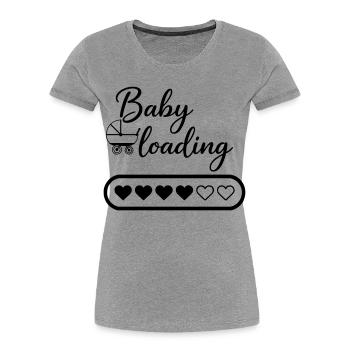 Baby loading - Frauen Premium Bio T-Shirt - Grau meliert - Vorne - Mia (176cm)