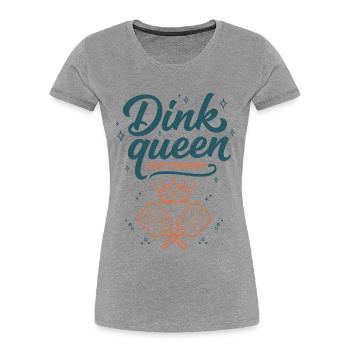 Pickleball Dink Queen Court Commander Spieler - Frauen Premium Bio T-Shirt - Grau meliert - Vorne - Mia (176cm)
