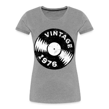 1976 50. Geburtstag - Frauen Premium Bio T-Shirt - Grau meliert - Vorne - Mia (176cm)