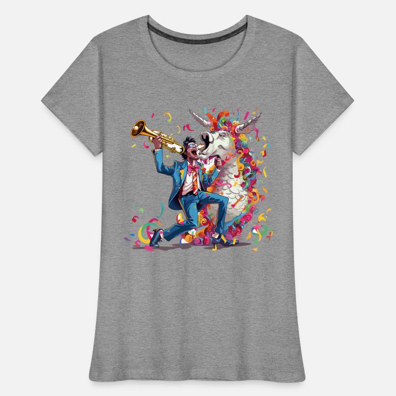 Trompeter und Regenbogen-Einhorn Frauen Premium Bio T-Shirt