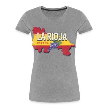 La Rioja Spanien Retro Region Reben Vintage Wein - Frauen Premium Bio T-Shirt - Grau meliert - Vorne - Mia (176cm)