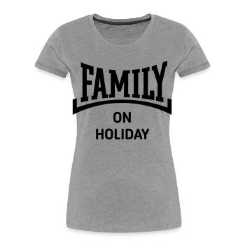 Famille en vacances (Vacances en famille / Concave / B) - T-shirt bio Premium Femme - gris chiné - Devant - Mia (176cm)