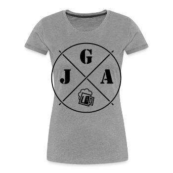 JGA Bier (Junggesellenabschied Kreis Symbol Black) - Frauen Premium Bio T-Shirt - Grau meliert - Vorne - Mia (176cm)