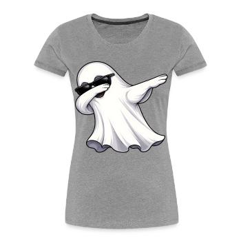 Dabbing Geist - Frauen Premium Bio T-Shirt - Grau meliert - Vorne - Mia (176cm)