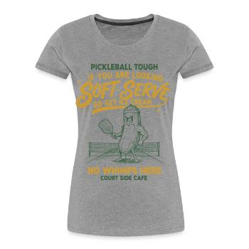 Pickleball Joueur dur à cuire Drôle adore le pickleball - T-shirt bio Premium Femme - gris chiné - Devant - Mia (176cm)