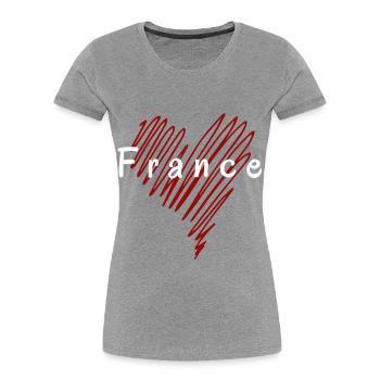I love France, heart France - Women's Premium Organic T-Shirt - heather grey - Front - Mia (176cm)