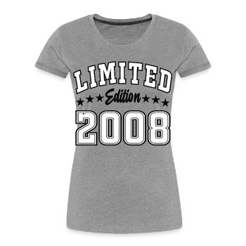 Édition limitée 2008 College Vintage Anniversaire - T-shirt bio Premium Femme - gris chiné - Devant - Mia (176cm)