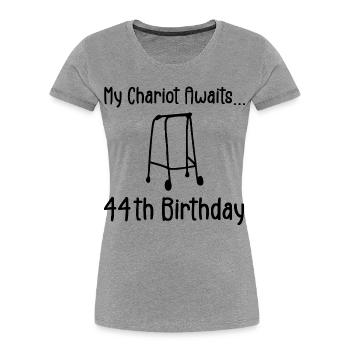 44th Birthday Party Funny 44 Years Old Birthday - T-shirt bio Premium Femme - gris chiné - Devant - Mia (176cm)