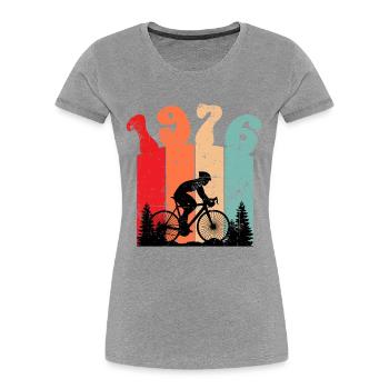 Vintage 1976 - Frauen Premium Bio T-Shirt - Grau meliert - Vorne - Mia (176cm)