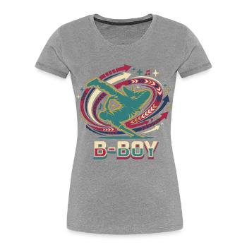 Breakdance B-Boy Hip Hop Streetdance - Women's Premium Organic T-Shirt - heather grey - Front - Mia (176cm)