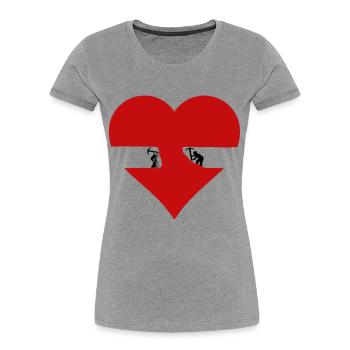 Love Takes Work Strong Bond Built Together Shirt - Women's Premium Organic T-Shirt - heather grey - Front - Mia (176cm)