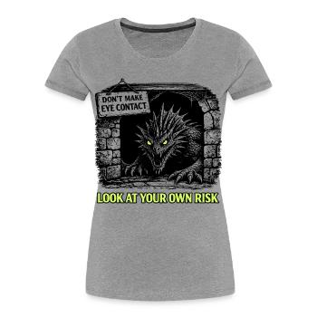 Avertissement sur la légende polonaise de Bazyliszek - T-shirt bio Premium Femme - gris chiné - Devant - Mia (176cm)
