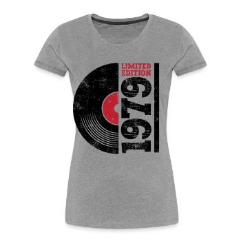 Millésime 1979 - T-shirt bio Premium Femme - gris chiné - Devant - Mia (176cm)