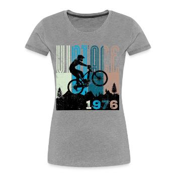 Vintage 1976 - Frauen Premium Bio T-Shirt - Grau meliert - Vorne - Mia (176cm)