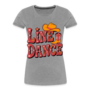 Line Dance Western Flair - Women's Premium Organic T-Shirt - heather grey - Front - Mia (176cm)