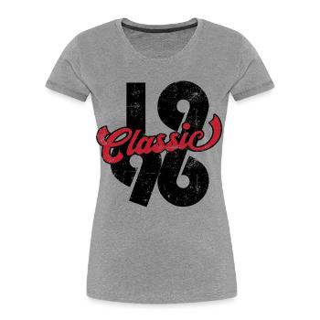 Vintage 1996 - Frauen Premium Bio T-Shirt - Grau meliert - Vorne - Mia (176cm)