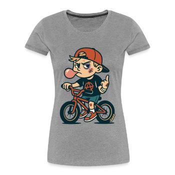 BMX Rebel Street Kid - T-shirt bio Premium Femme - gris chiné - Devant - Mia (176cm)