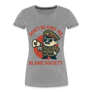 Ne m’en veux pas, shérif - T-shirt bio Premium Femme - gris chiné - Devant - Mia (176cm)