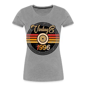 Vintage 1996 - Frauen Premium Bio T-Shirt - Grau meliert - Vorne - Mia (176cm)