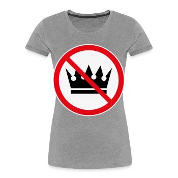 No Kings! (Protest Design / 3C) - Women's Premium Organic T-Shirt - heather grey - Front - Mia (176cm)