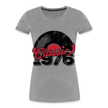 Vintage 1976 - Frauen Premium Bio T-Shirt - Grau meliert - Vorne - Mia (176cm)
