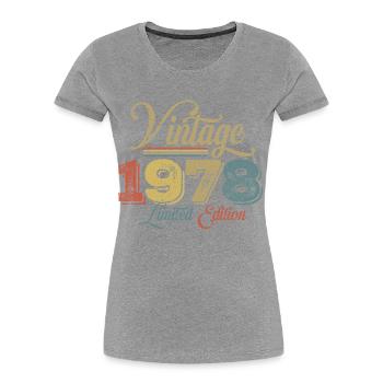 Vintage 1978 - Frauen Premium Bio T-Shirt - Grau meliert - Vorne - Mia (176cm)