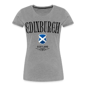 Souvenir Edinburgh, elegant design Edinburgh - Women's Premium Organic T-Shirt - heather grey - Front - Mia (176cm)