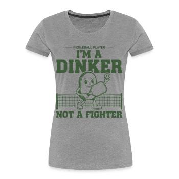 Joueur de pickleball Dinker drôle Pas un combattant Amour - T-shirt bio Premium Femme - gris chiné - Devant - Mia (176cm)