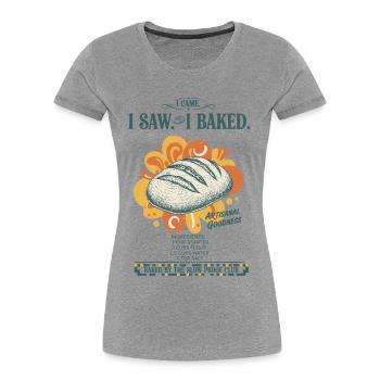 Levain pâtisser pâtisserie Baker Levain - T-shirt bio Premium Femme - gris chiné - Devant - Mia (176cm)