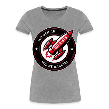 Maturantin – Ich Geh Ab Wie Ne Rakete! (NEG Red) - Frauen Premium Bio T-Shirt - Grau meliert - Vorne - Mia (176cm)