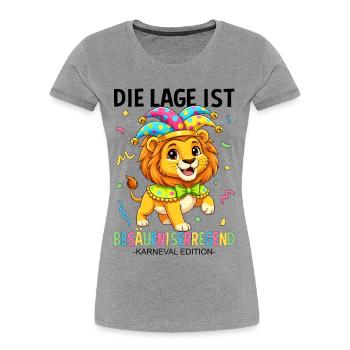Die Lage Ist Besäufniserregend Karneval Edition - Frauen Premium Bio T-Shirt - Grau meliert - Vorne - Mia (176cm)