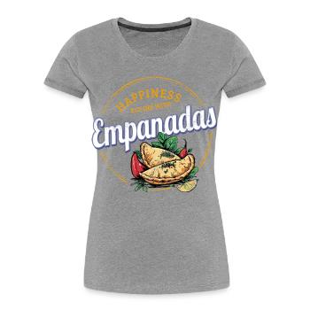 Empanada Snack Vintage Espagne Rétro Dumplings - T-shirt bio Premium Femme - gris chiné - Devant - Mia (176cm)