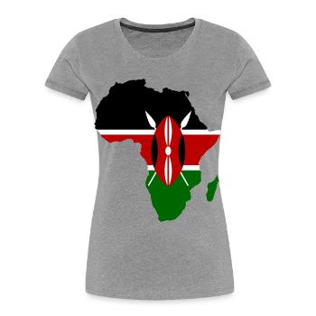 Kenia_Flagge_Afrika_used - T-shirt bio Premium Femme - gris chiné - Devant - Mia (176cm)