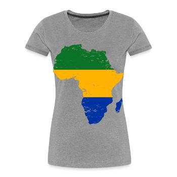 Gabon_Flagge_Afrika_used - Women's Premium Organic T-Shirt - heather grey - Front - Mia (176cm)