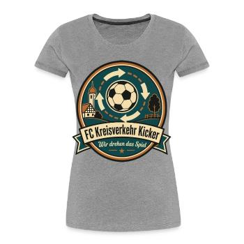 FC Kreisverkehr Kicker - Frauen Premium Bio T-Shirt - Grau meliert - Vorne - Mia (176cm)