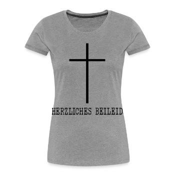 Herzliches Beileid Trauer - Frauen Premium Bio T-Shirt - Grau meliert - Vorne - Mia (176cm)