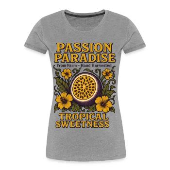 Passion Fruit Summer Fruit Vintage Fruit - Women's Premium Organic T-Shirt - heather grey - Front - Mia (176cm)