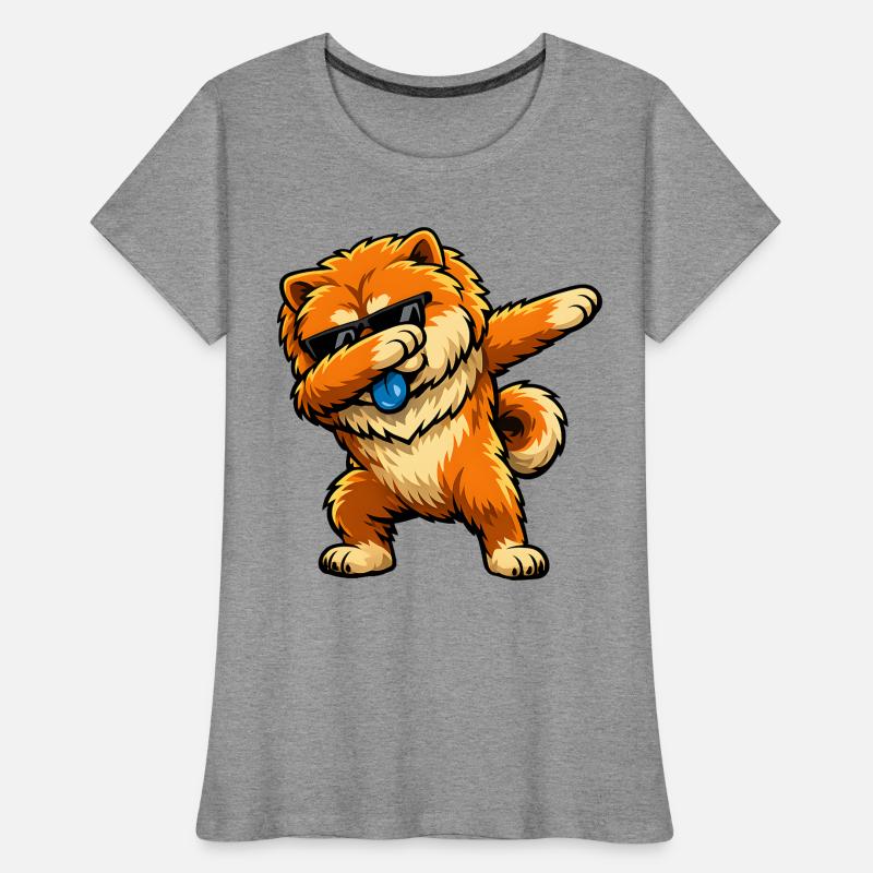 Dabbing Chow Chow Frauen Premium Bio T-Shirt