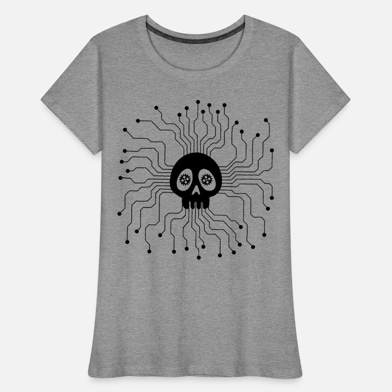 Microprocessor Skull (Black) Women's Premium Organic T-Shirt