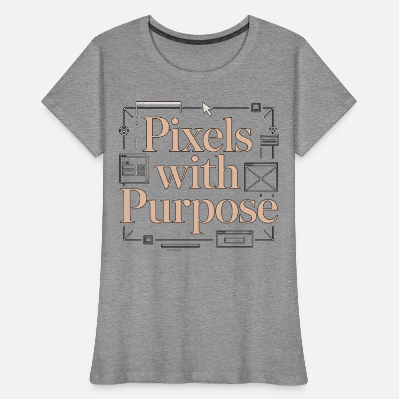 Pixel Designer UX/UI avec un but dans la conception numérique T-shirt bio Premium Femme