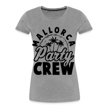 Malle 2026 Mallorca Party Crew - Frauen Premium Bio T-Shirt - Grau meliert - Vorne - Mia (176cm)