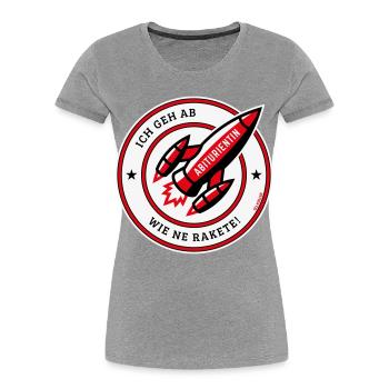 Abiturientin – Ich Geh Ab Wie Ne Rakete! (POS Red) - Frauen Premium Bio T-Shirt - Grau meliert - Vorne - Mia (176cm)