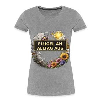 Biene Honig Imker Honigwabe Blumen Wiese Insekt - Frauen Premium Bio T-Shirt - Grau meliert - Vorne - Mia (176cm)