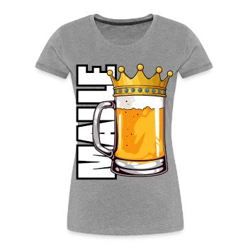Royal beer mug - Women's Premium Organic T-Shirt - heather grey - Front - Mia (176cm)