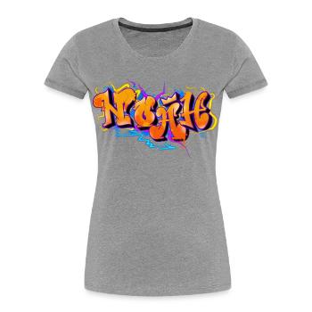 Noah - Women's Premium Organic T-Shirt - heather grey - Front - Mia (176cm)