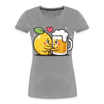 Radler Beer Lemon Love Funny Mix - Women's Premium Organic T-Shirt - heather grey - Front - Mia (176cm)