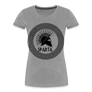Black Spartan Warrior - Women's Premium Organic T-Shirt - heather grey - Front - Mia (176cm)