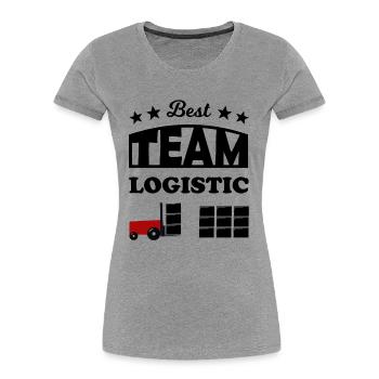 Logistik Team - Frauen Premium Bio T-Shirt - Grau meliert - Vorne - Mia (176cm)