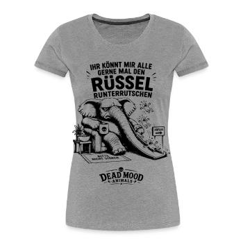 Sarkasmus-Fans, Kaffeeliebhaber & Kollegen - Frauen Premium Bio T-Shirt - Grau meliert - Vorne - Mia (176cm)